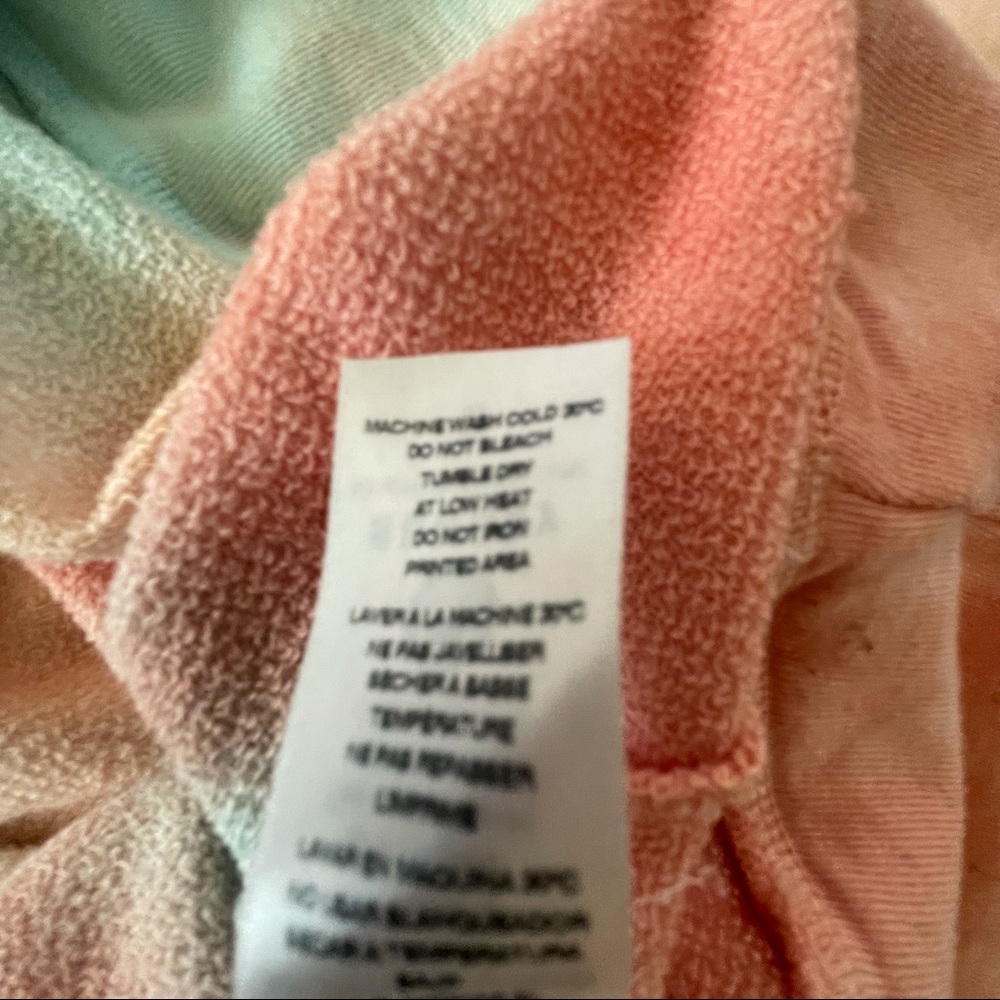 Sundry Peach and Turquoise Tie Dye Sweatshirt - Picture 6 of 7